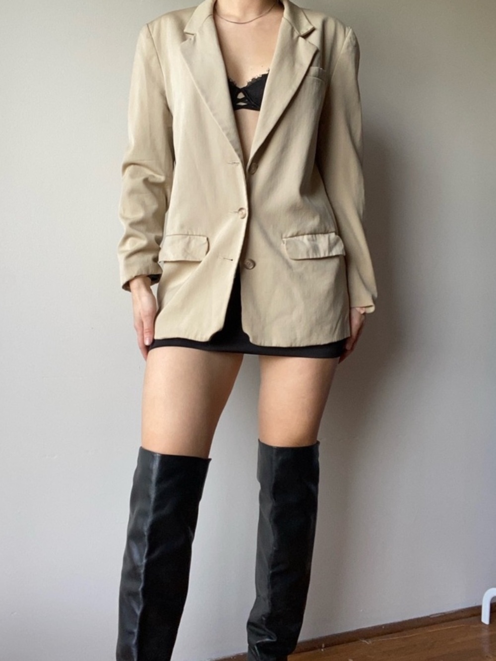 colour eighteen vintage Beige 100% wool Blazer